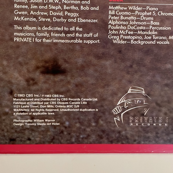 Matthew Wilder Vinyl Record 1983 vintage - Picture 3 of 8